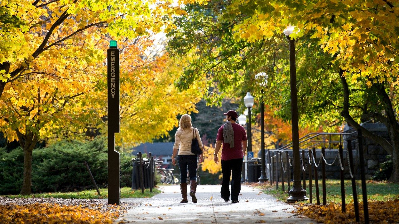 Be Hokie Ready Students Walking in Autumn