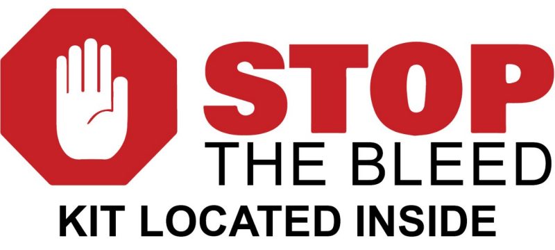Stop the Bleed Kit Sticker - "Stop the Bleed Kit located inside"