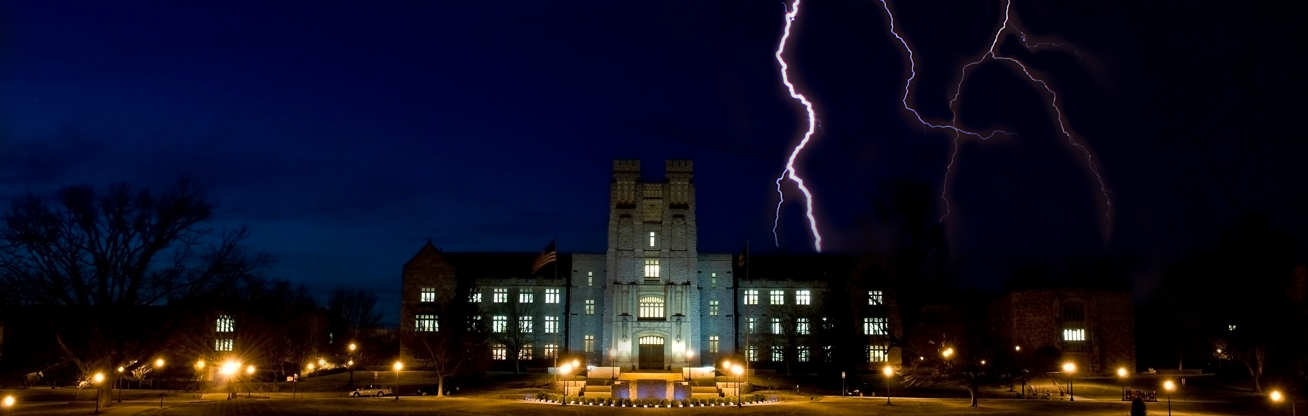Lightning over Burruss Hall