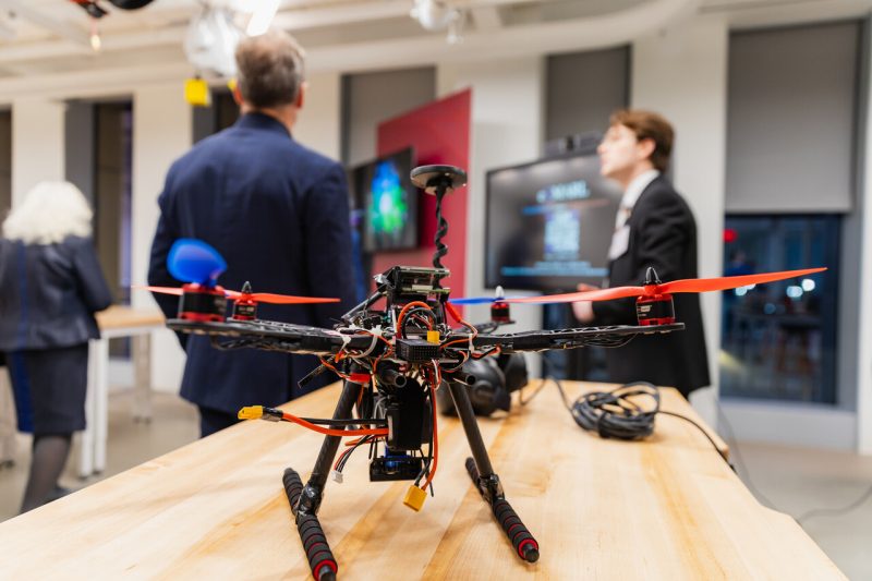 drone sitting on table in lab